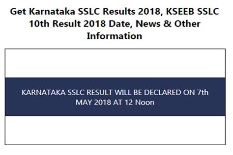 10th result 2018 karnataka|Karnataka SSLC Result 2018 .